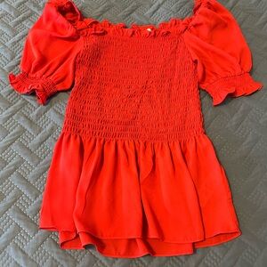 Max studio xs Red Off-Shoulder Smocked Top